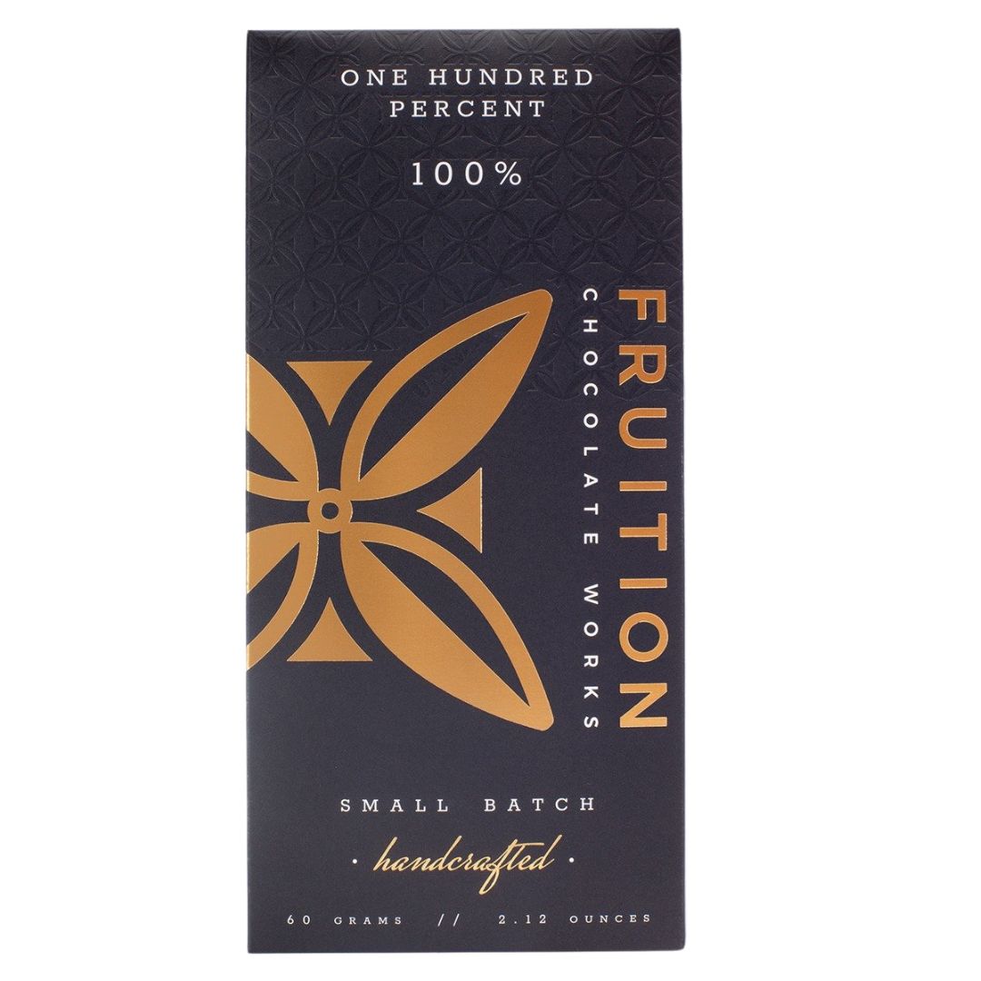 FRUITION CHOCOLATE WORKS – 100% Dark Chocolate Bar